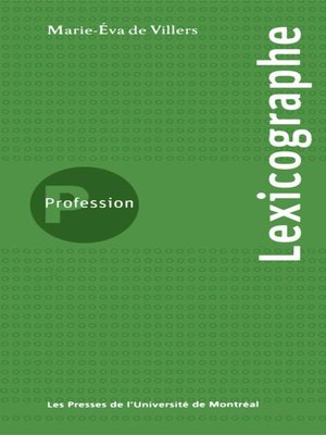 cover image of Profession lexicographe